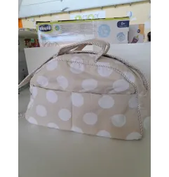Borsa Beige Pois Bianchi Per Mamma / Bimbi