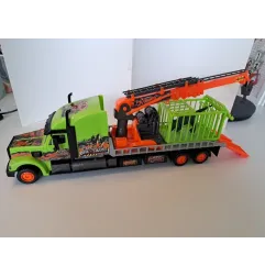 Camion Caccia Ai Dinosauti Con Gabbia E Dinosauro
