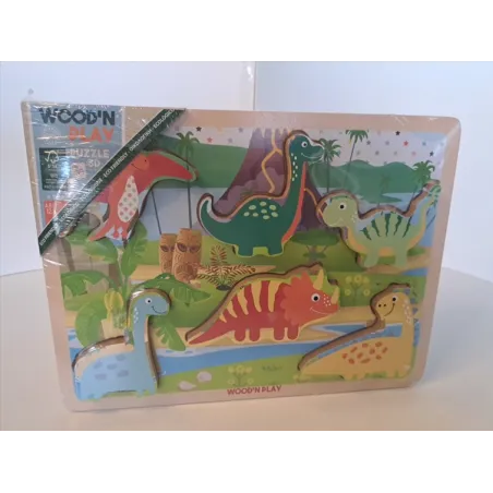 Puzzle In Legno Incastri Dinosauri Nuovo