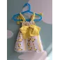 Completo Vestito + Coulotte Bianco E Giallo Con Fiocco 1-3 M