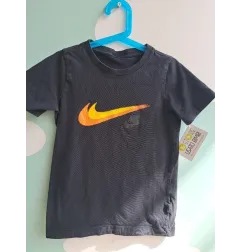 T Shirt Nike Nera Baffo Arancione 6/7 A