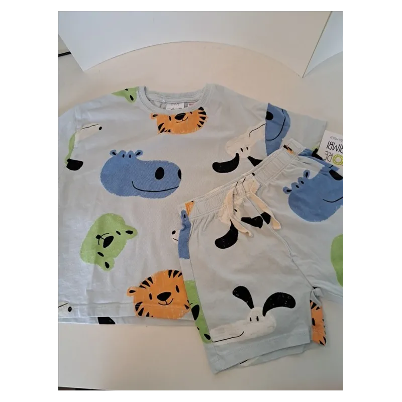 Completo T Shirt + Pantaloncini Animali Azzurro Zara 4 A