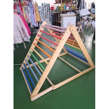 Triangolo Di Pikler In Legno Colorato Maxi Fatto a Mano