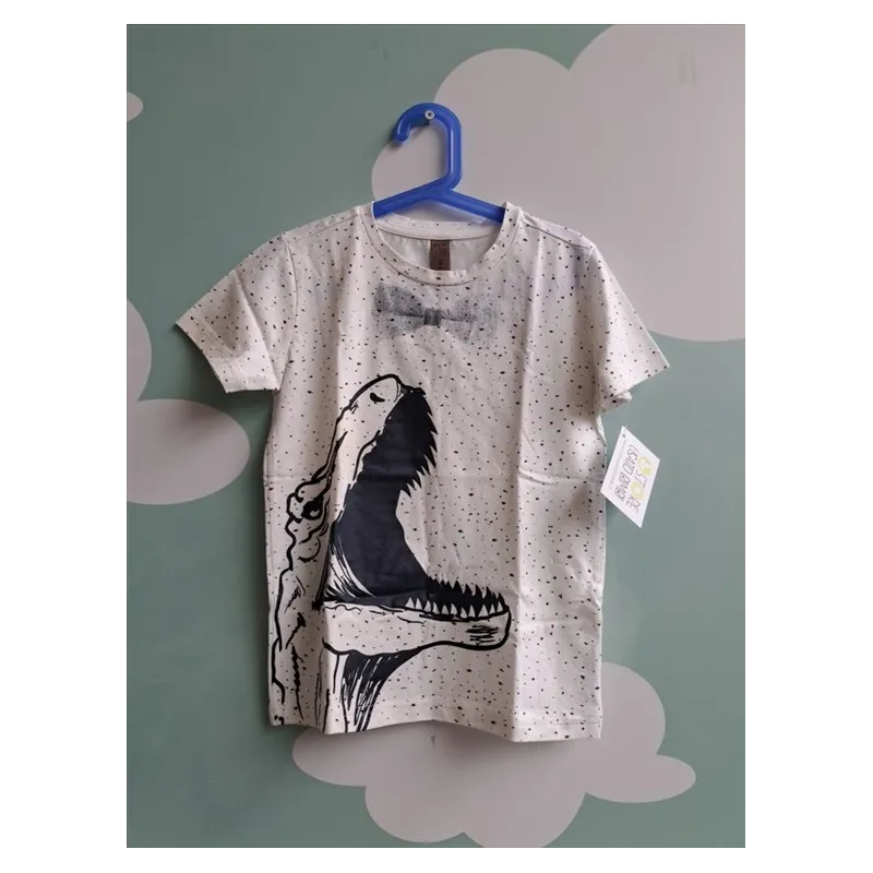 T Shirt Dinosauro Con Papillon 100% Cotone 7 A 128 Cm