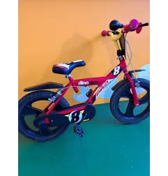 Bicicletta 16" Dino Bikes Rossa - Piccolo Segno Su Sella