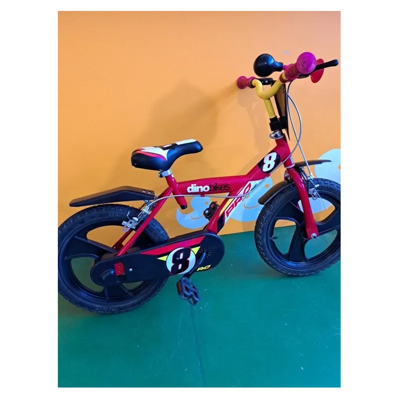 Bicicletta 16" Dino Bikes Rossa - Piccolo Segno Su Sella