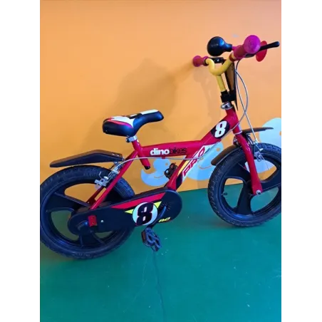 Bicicletta 16" Dino Bikes Rossa - Piccolo Segno Su Sella