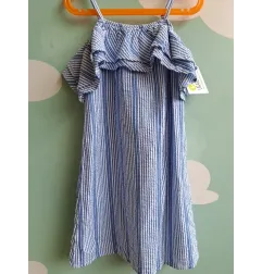 Vestito Righe Bianco Azzurro OVS 8/9 A