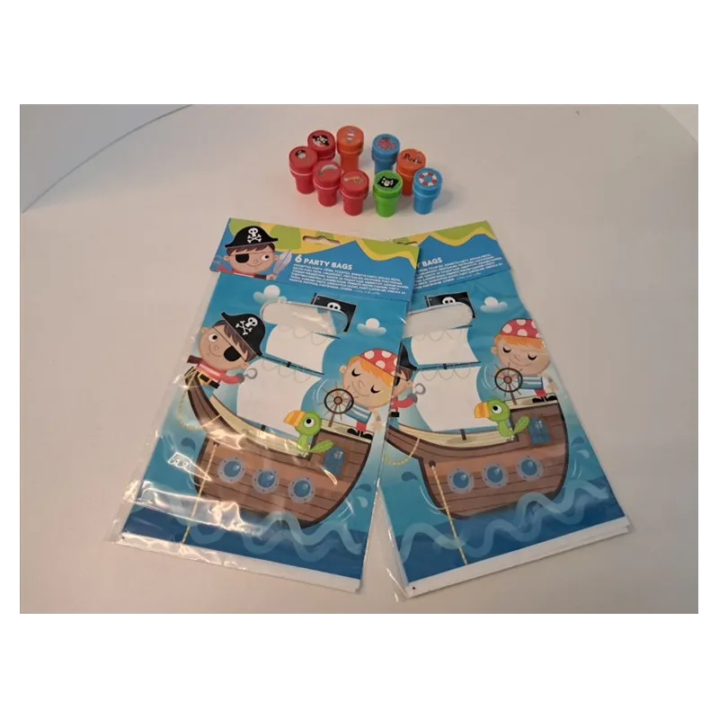 Sacchetti Per Regali Per Feste + Timbri Tema Pirati