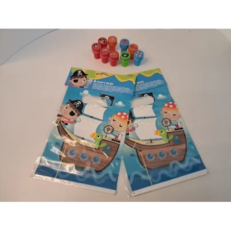 Sacchetti Per Regali Per Feste + Timbri Tema Pirati