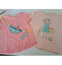 T Shirt Rosa Bimba Coniglietto e Fenicottero Marsupio 7 A - 2 PZ
