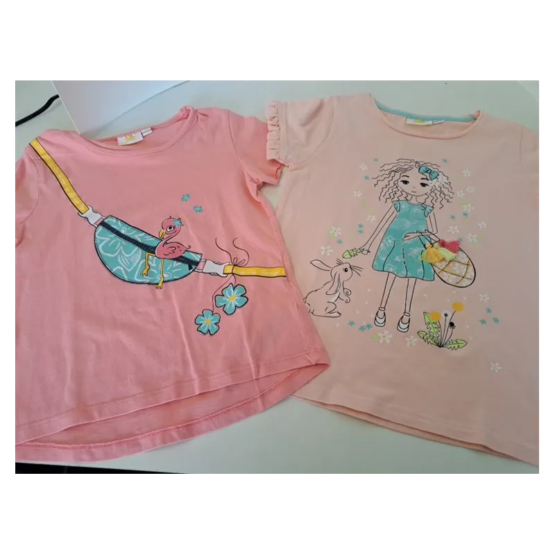 T Shirt Rosa Bimba Coniglietto e Fenicottero Marsupio 7 A - 2 PZ