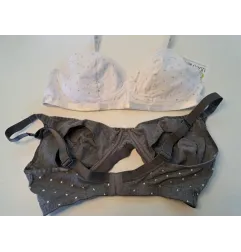 Reggiseni Allattamento Prenatal Taglia 42 Bianco e Grigio Stelline