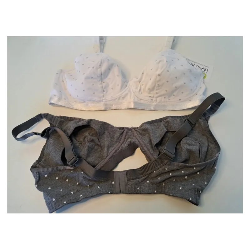 Reggiseni Allattamento Prenatal Taglia 42 Bianco e Grigio Stelline
