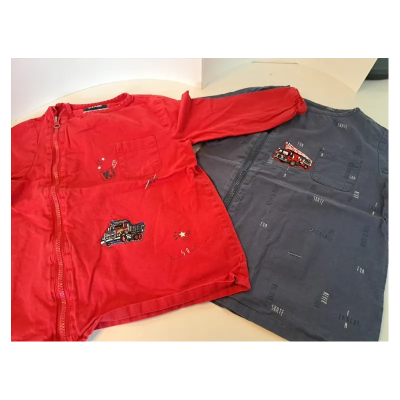 Grembiule Con Zip Laterale Per Arte / Pittura / Asilo Blu e Rosso 2 Pezzi