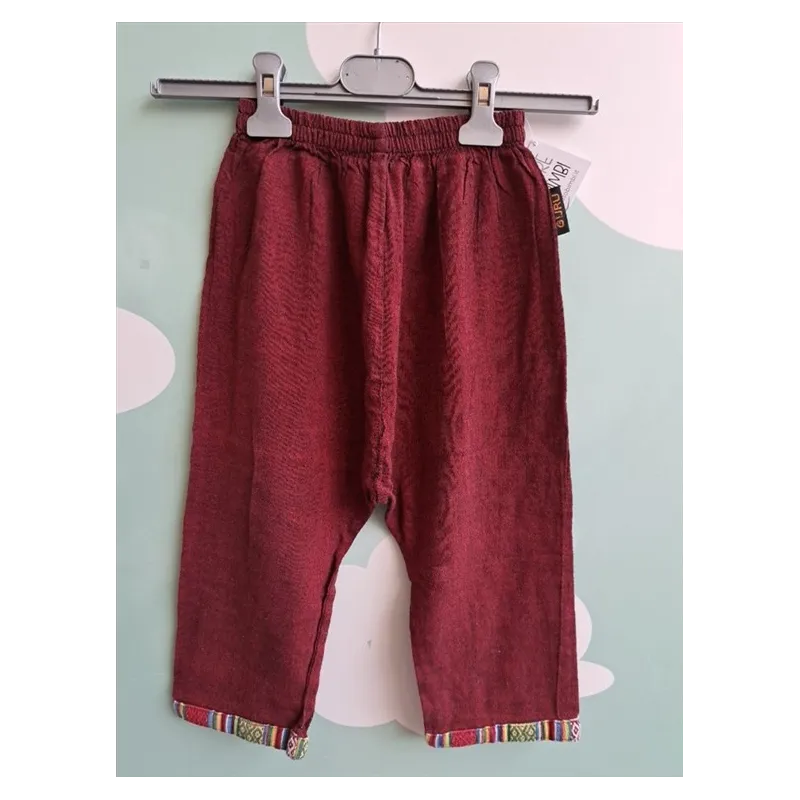 Pantaloni Stile Etnico Eleganti Bordeaux 6 A