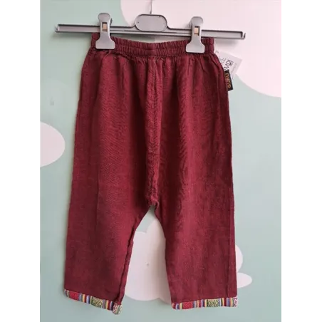Pantaloni Stile Etnico Eleganti Bordeaux 6 A