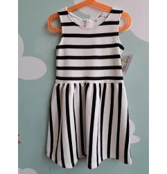Vestito Bianco Righe Nere H&m 6/8 A