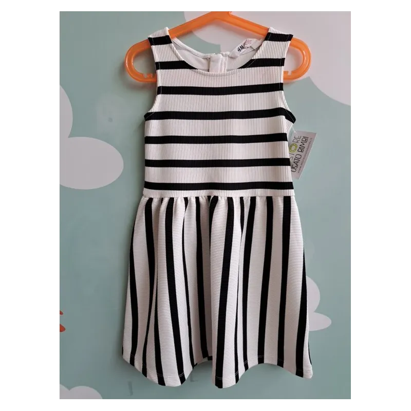 Vestito Bianco Righe Nere H&m 6/8 A