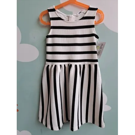 Vestito Bianco Righe Nere H&m 6/8 A