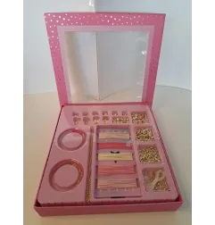 Kit Crea Braccialetti E Collane Con Perline E Fili (scatola Rosa)