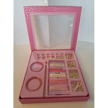 Kit Crea Braccialetti E Collane Con Perline E Fili (scatola Rosa)