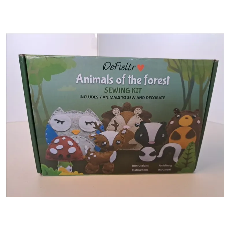 Gioco Set Cucito Bambini Educativo Animali Del Bosco In Feltro
