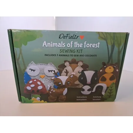 Gioco Set Cucito Bambini Educativo Animali Del Bosco In Feltro