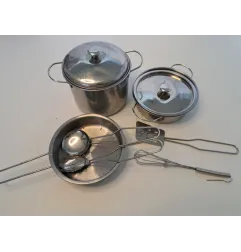 Set Pentolini E Coperchi In Acciaio
