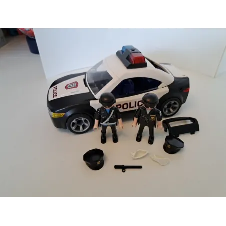 Macchina Della Polizia Playmobil Con Personaggi Che Si Illumina - Faro Rotto