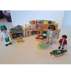 Mini Supermarket / Bar Playmobil Con Personaggi e Accessori