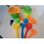 Set Giochi Da Spiaggia Secchiello, Annaffiatoio, Formine, Paletta, Rastrello