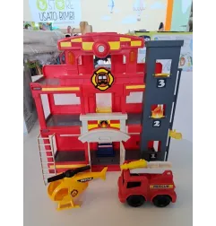 Caserma Dei Pompieri Con Suoni + Camion Dei Pompieri E Elicottero