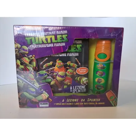 Torcia Interattiva Con Suoni + Libro A Lezione Da Splinter Tartarughe Ninja Nuovo