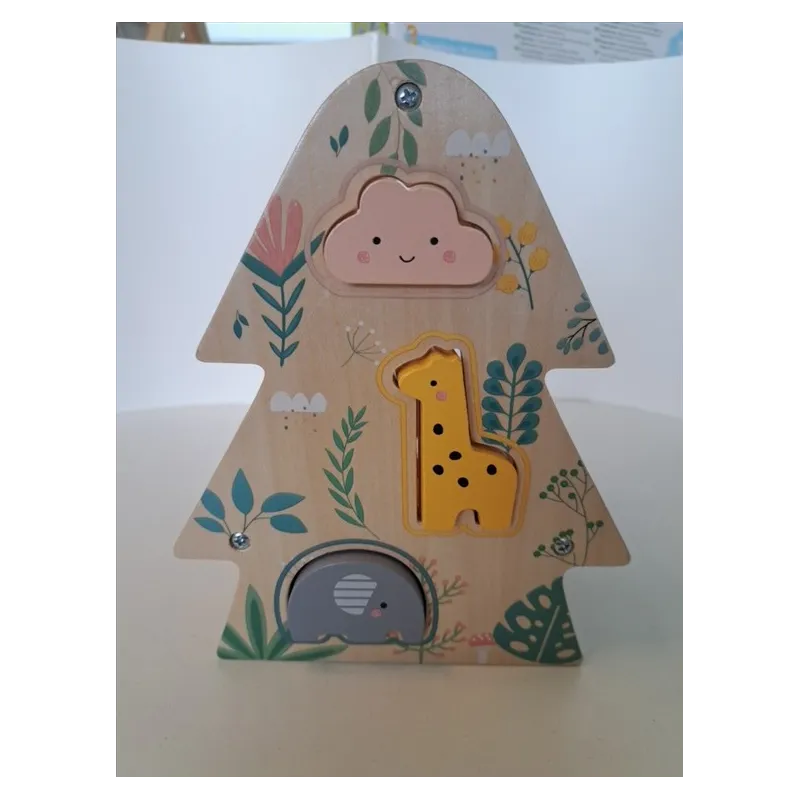 Casetta Albero In Legno Ad Incastri (gattino Mancante)