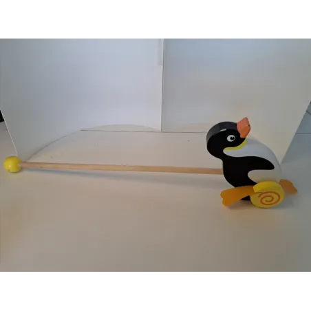 Pinguino In Legno A Spinta