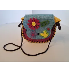 Borsetta In Feltro Colorata Con Fori E Farfalle