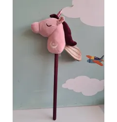 Bastone Unicorno Rosa Cavalcabile