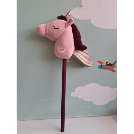 Bastone Unicorno Rosa Cavalcabile