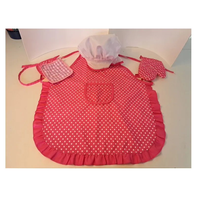 Set Chef: Grembiule, Cappello, Presine Rosa
