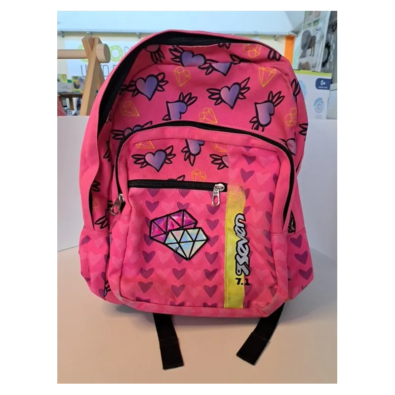 Zaino Rosa Seven Cuori e Diamanti (nome In Alto)