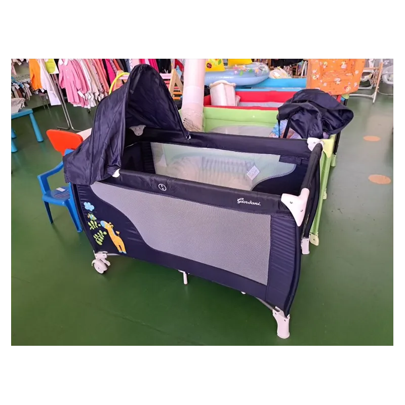 Lettino Da Campeggio Blu Giordani Con Zanzariera E Tettuccio