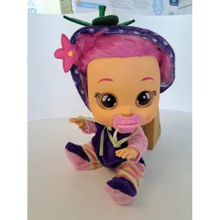 Bambola Cry Babies Tutina Viola Capelli Fucsia