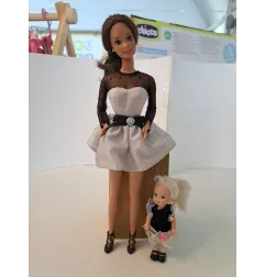 Barbie Vestito Bianco e Nero + Bimba