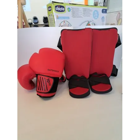 Guantoni Boxe Rossi Con Protezioni Per Gambe