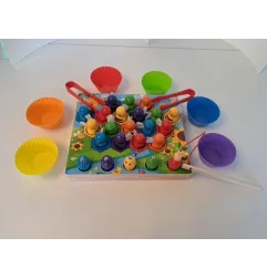 Pesca Magnetica In Legno Api E Pesci + Gioco Di Associazione Colori