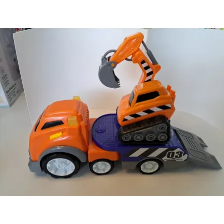 Camion Arancione Blu Con Rusoa Arancione
