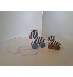 Gioco In Legno Trainabile Zebre Mamma E Cucciolo