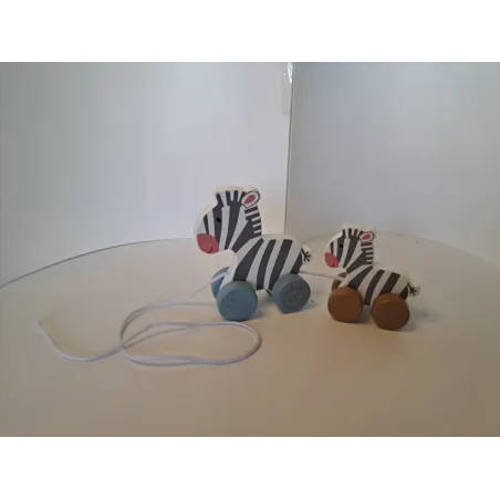 Gioco In Legno Trainabile Zebre Mamma E Cucciolo