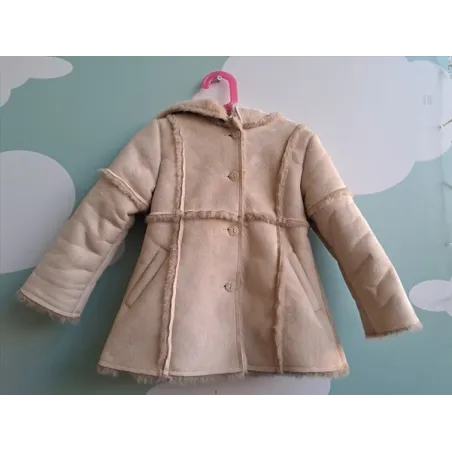 Giubbotto Montone Imbottito Beige Con Pelo 24 M